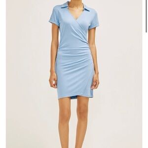Collared Wrap Lichen Blue Dress